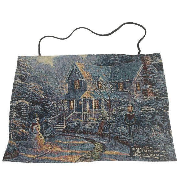 Thomas Kinkade The Night Before Christmas Fiber Optics Fabric Wall Tapestry - Picture 3 of 10